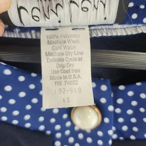 Vintage Leni Leni Made In USA Button Up Long Sleeve Polka dot Women's Blazer 14 - Picture 9 of 11